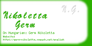 nikoletta germ business card